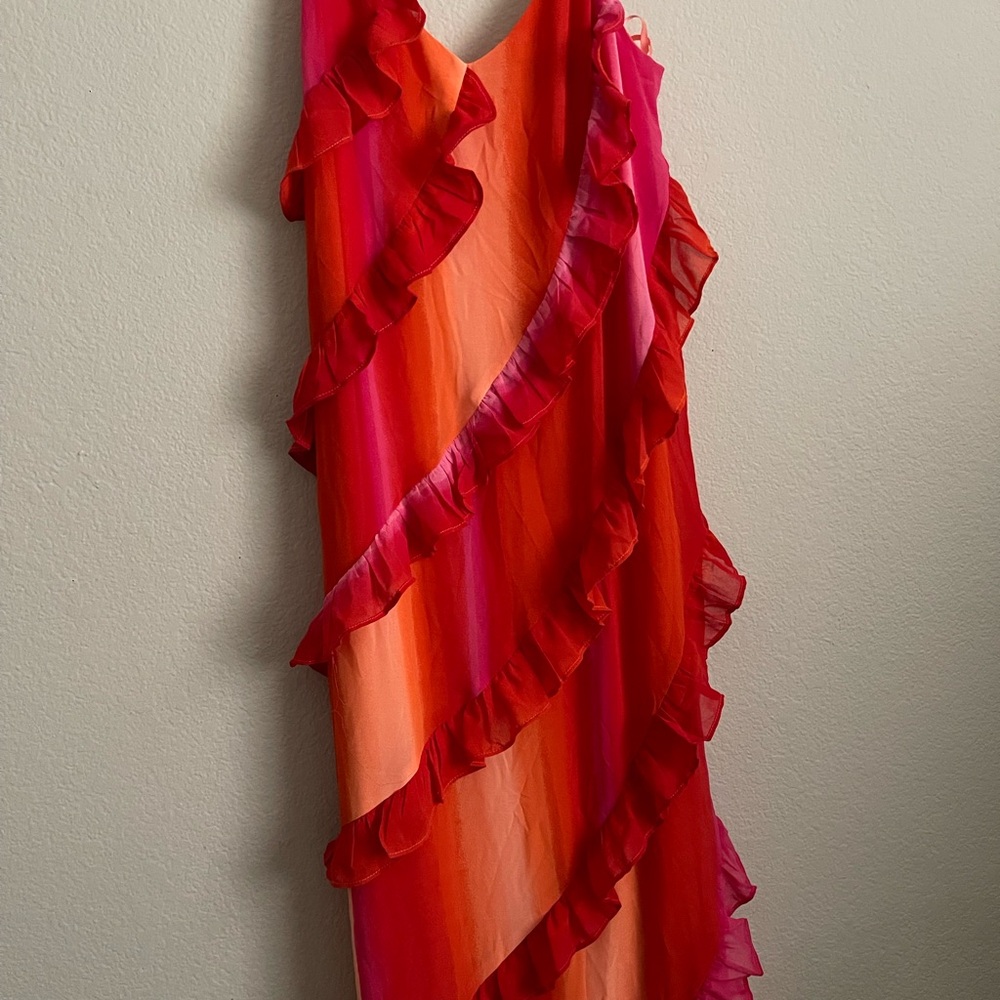Boohoo Pink and Orange Ombre Dress